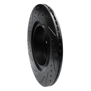 Infiniti Q60 Brake Rotor (1) - Rear Right - R1 Concepts - Drilled & Slotted - Black - `08-`25